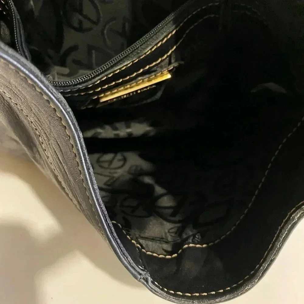 Francesco Biasia black leather hobo handbag